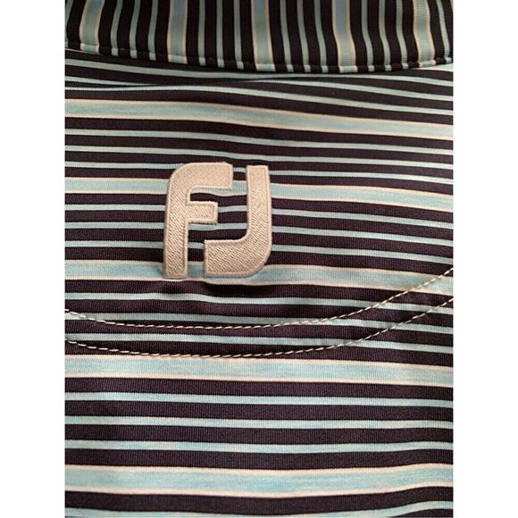 FootJoy Striped Golf Polo Shirt Mens Short Sleeve Performance‎ Casual - Picture 7 of 8
